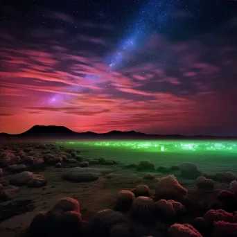 Aurora australis above desert landscape - Image 4