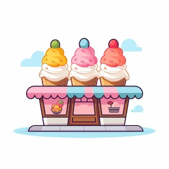 Playful ice cream cones in various colors logo - Image 1