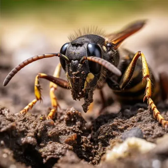 wasp building nest - Image 4