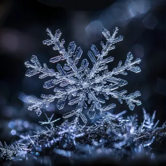 close-up of snowflakes - Image 3