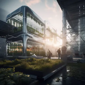 Futuristic greenhouse within a city block - Image 1