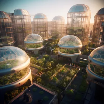 Futuristic greenhouse within a city block - Image 4