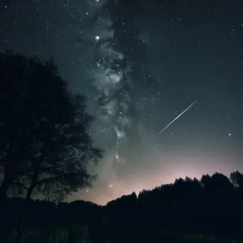 Starry night sky with one bright shooting star streaking across - Image 3