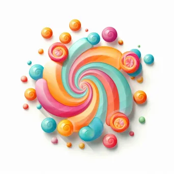 Pastel Candy Shop Logo with whimsical pastel candies in a swirl - Image 3