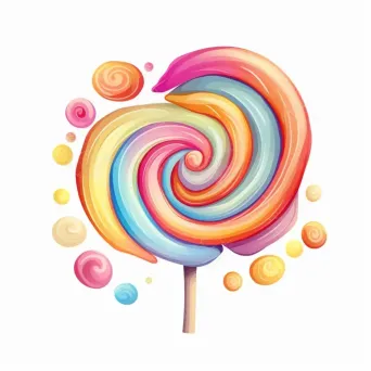 Pastel Candy Shop Logo with whimsical pastel candies in a swirl - Image 4