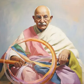 Famous personality spinning yarn symbolically - Image 2