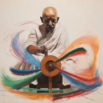 Famous personality spinning yarn symbolically - Image 3