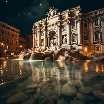 Rome Trevi Fountain night - Image 3