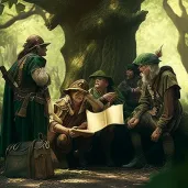 Legendary outlaw planning next adventure in forest under dappled sunlight - Image 4