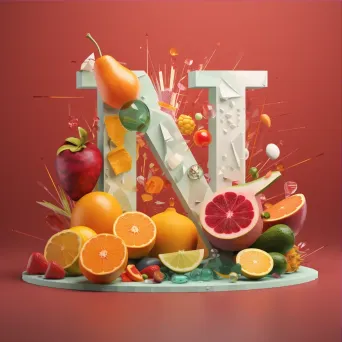 Culinary word depicted in low poly style with food textures and colorful ingredients - Image 3