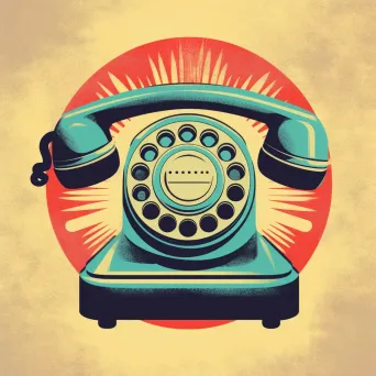 vintage classic rotary telephone logo - Image 2