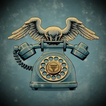 vintage classic rotary telephone logo - Image 3