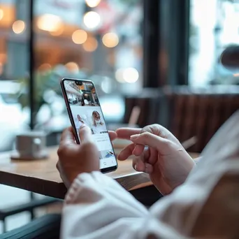 User interacting with telehealth app on smartphone - Image 2