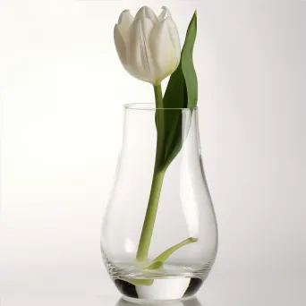 white tulip in vase - Image 4