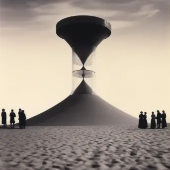 Image of an hourglass filled with people illustrating power dynamics. - Image 3