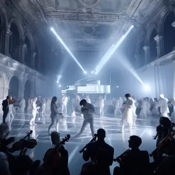 Image of a frozen grand ballroom with a phantom orchestra and ghostly dancers - Image 3