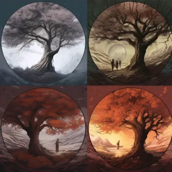 Sequence of photographs showing a single tree in different seasons - Image 3