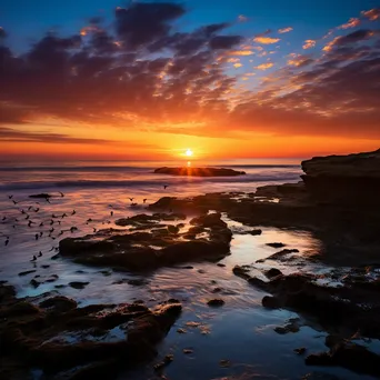 Vibrant Rock Pools at Sunset