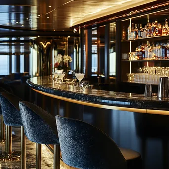 Elegant cocktail bar on luxury cruise ship. - Image 2