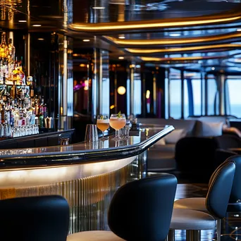 Elegant cocktail bar on luxury cruise ship. - Image 3