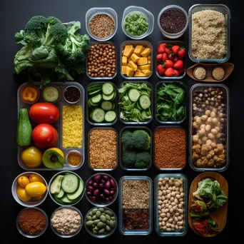 Weekly meal prep containers filled with grains and vegetables - Image 2