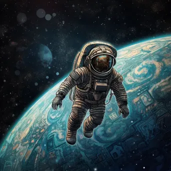 Astronaut in Space with Earth Background - Image 3