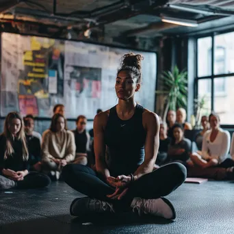 Group of participants in a fitness workshop engaged in learning new techniques. - Image 2