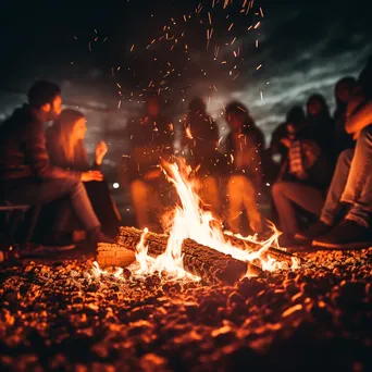 Glowing Embers of a Bonfire