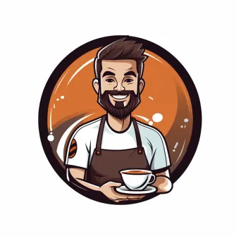 Coffee shop and barista logo on a white background - Image 1