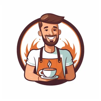 Coffee shop and barista logo on a white background - Image 3