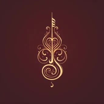 Elegant and sophisticated classical music ensemble logo with a stylized treble clef icon in burgundy and gold - Image 2