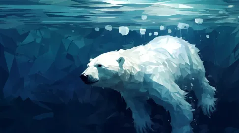 Geometric representation of a swimming polar bear - Image 3