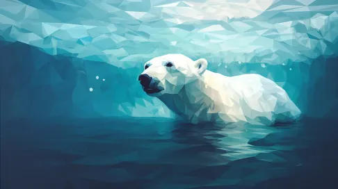 Geometric representation of a swimming polar bear - Image 4