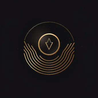 Logo with sound wave in gold and black colors - Image 2