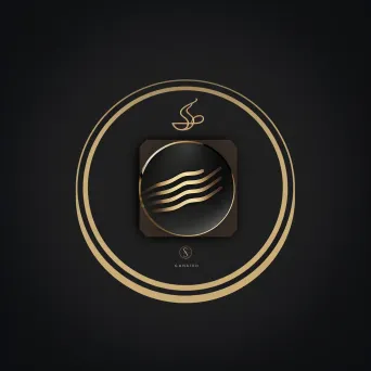 Logo with sound wave in gold and black colors - Image 3