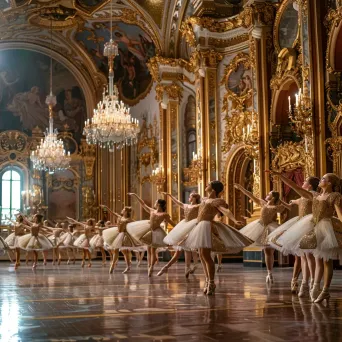 Russian ballet performance with graceful dancers and ornate costumes - Image 4