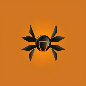 Bold and energetic logo with a drone icon in orange and black - Image 2