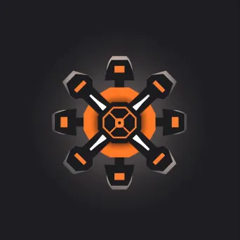 Bold and energetic logo with a drone icon in orange and black - Image 3