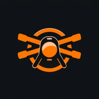 Bold and energetic logo with a drone icon in orange and black - Image 4