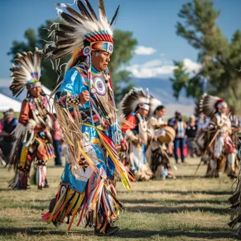 Native American powwow with traditional regalia and drum circles - Image 3