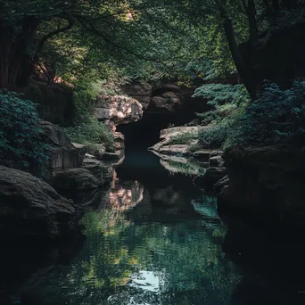 Grotto with stone formations and greenery - Image 1