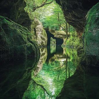 Tranquil Grotto with Stone Formations