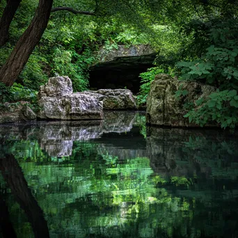 Grotto with stone formations and greenery - Image 3