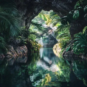 Grotto with stone formations and greenery - Image 4