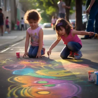 Childrens sidewalk chalk art - Image 3