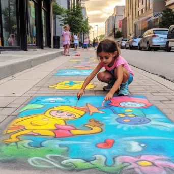 Childrens sidewalk chalk art - Image 4