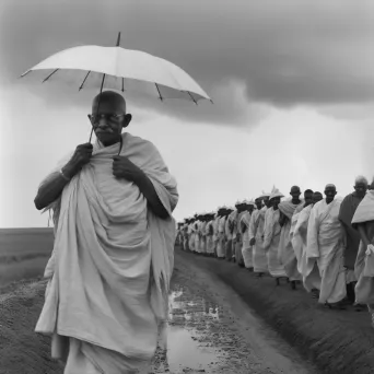 Mahatma Gandhi during the Salt March - Image 1