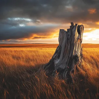 Jagged Tree Stump at Dusk