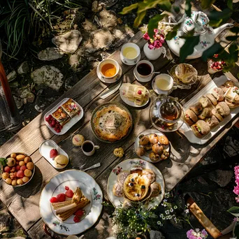 Whimsical Garden Tea Party Setup