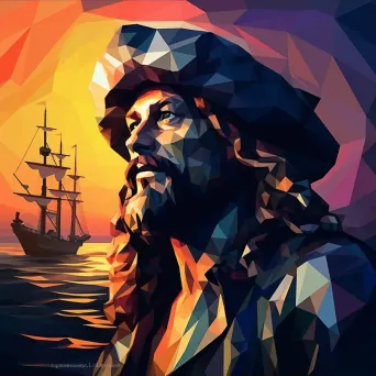 A bold cubist low poly pirate - Image 1